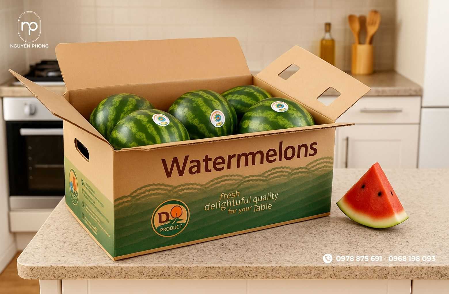 Mẫu thùng carton đựng dưa hấu